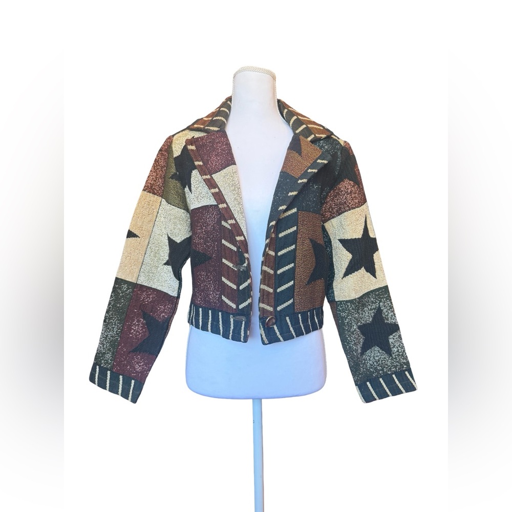 Vintage Star Patchwork Jacket Women’s Small Cropp… - image 1